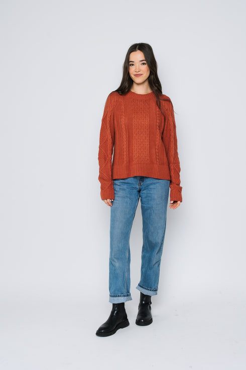 Willa-Cabled Raglan Pullover
